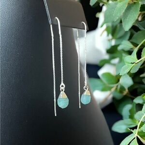 Raw Amazonite Threader Earrings